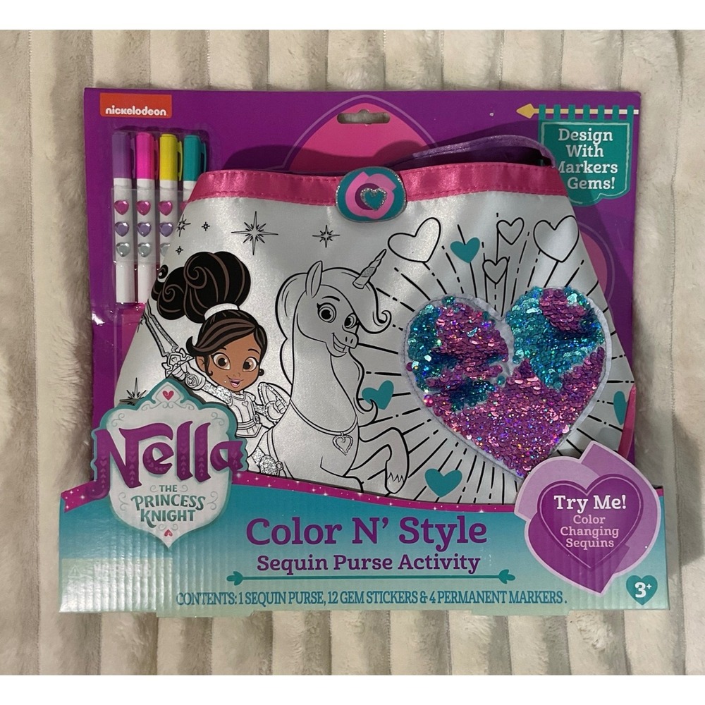 Nickelodeon Nella the Princess Knight Color N Style Sequin‎ Purse Activity 94855